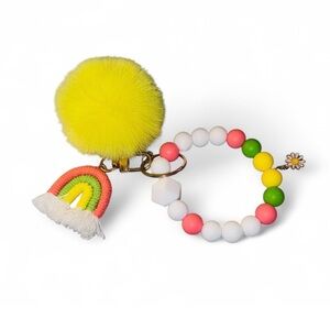 Citrus Rainbow Womens Silicone Beaded Keychain